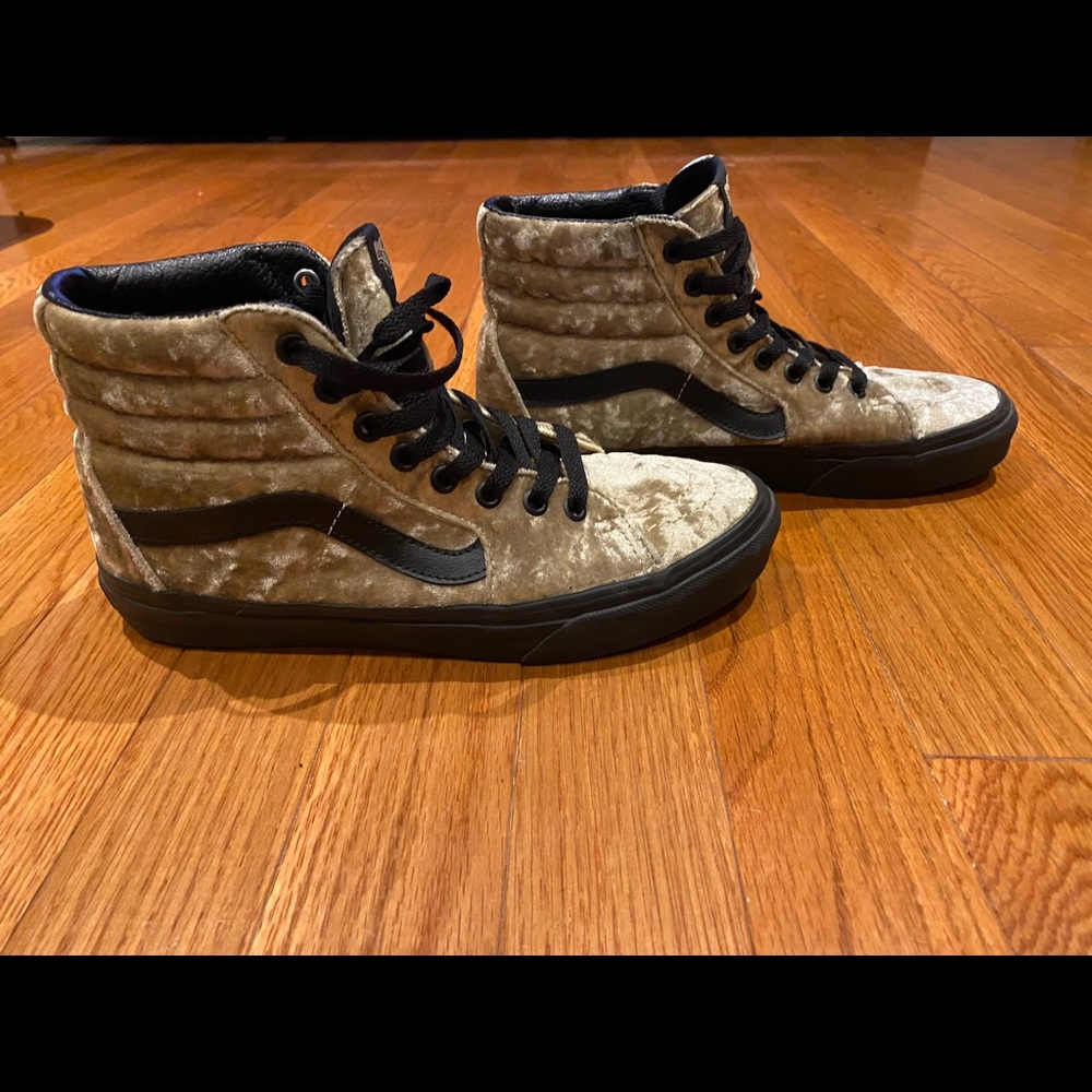 Gold crushed velvet Vans 8